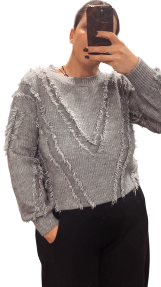 MAGLIONE SFRANGIATO LUREX