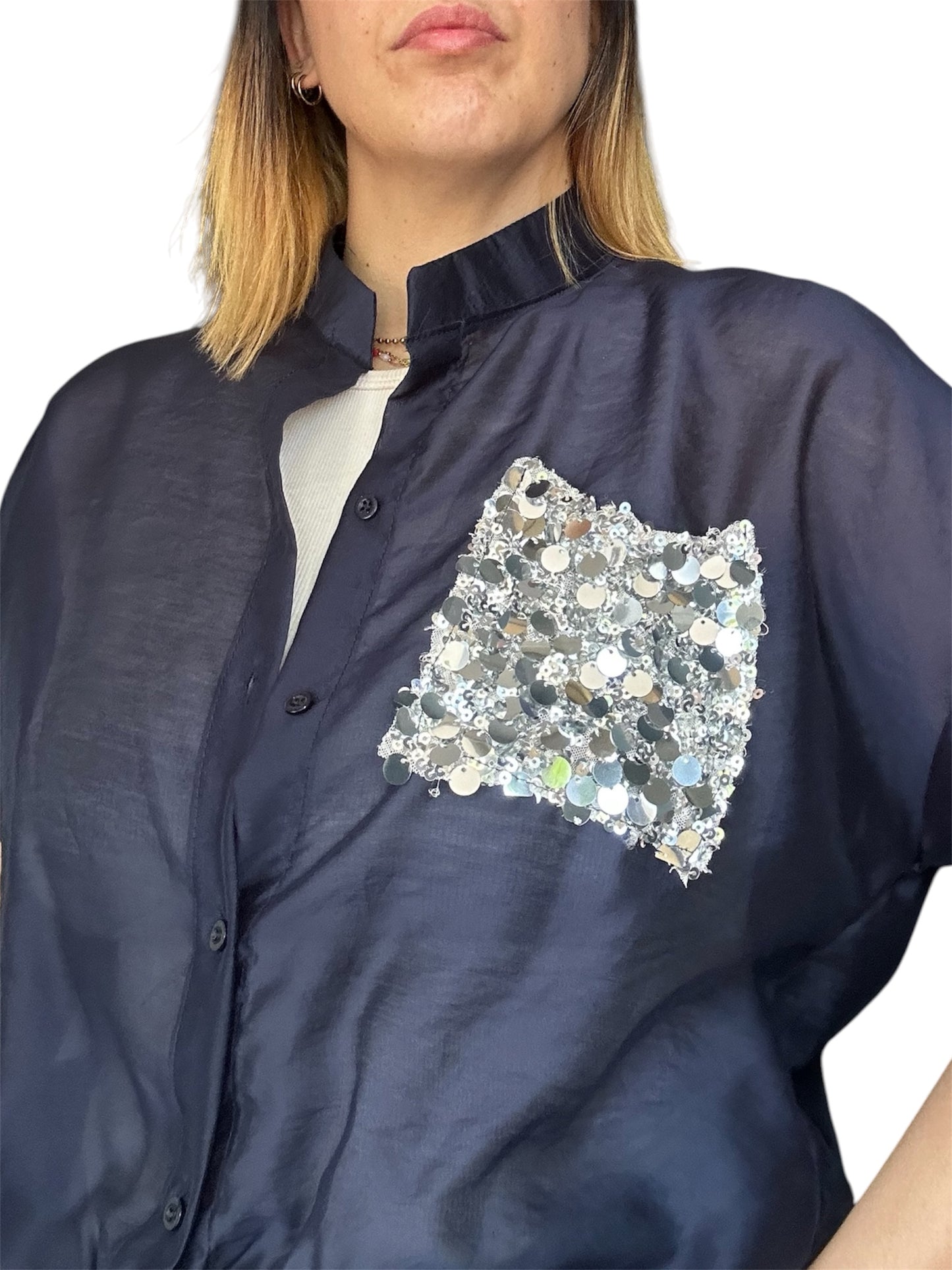 CAMICIA TASCA PAILETTES
